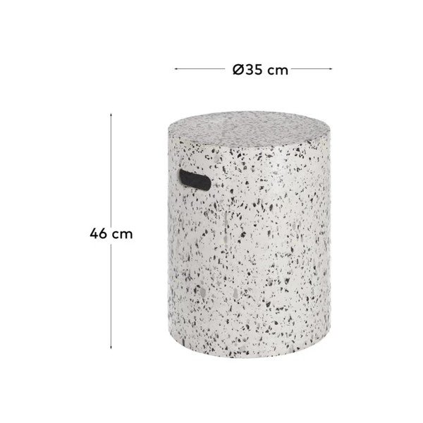 Biały betonowy stolik Kave Home Jenell, ⌀ 35 cm-image-4
