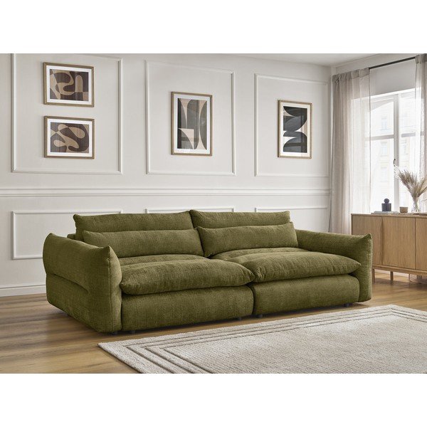 Zielona sofa z tkaniny szenilowej 276 cm Neil – Bobochic Paris-image-1