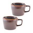 Niebieskie/brązowe kamionkowe kubki zestaw 2 szt. do cappuccino 190 ml Tone – Dakls