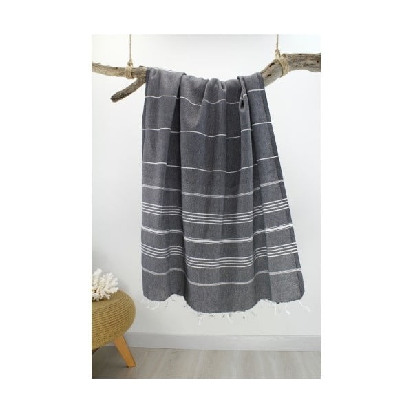 Ręcznik hammam Classic Style Black, 100x180 cm