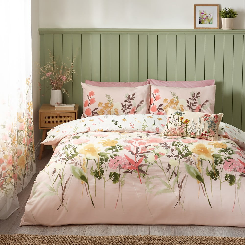 Różowa pościel dwuosobowa 230x220 cm Countryside Floral – Catherine Lansfield (zdjęcie 6)