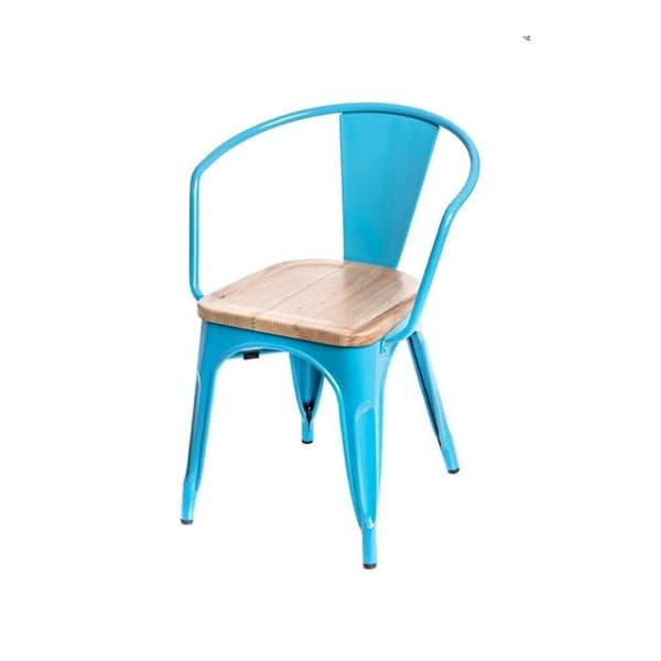 Niebieskie krzesło D2 Paris Arms Ash Wood