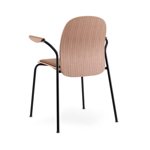 Brązowe/koniakowe krzesła zestaw z podłokietnikami/sztaplowane 2 szt. w dekorze orzecha Book – Gazzda-image-4