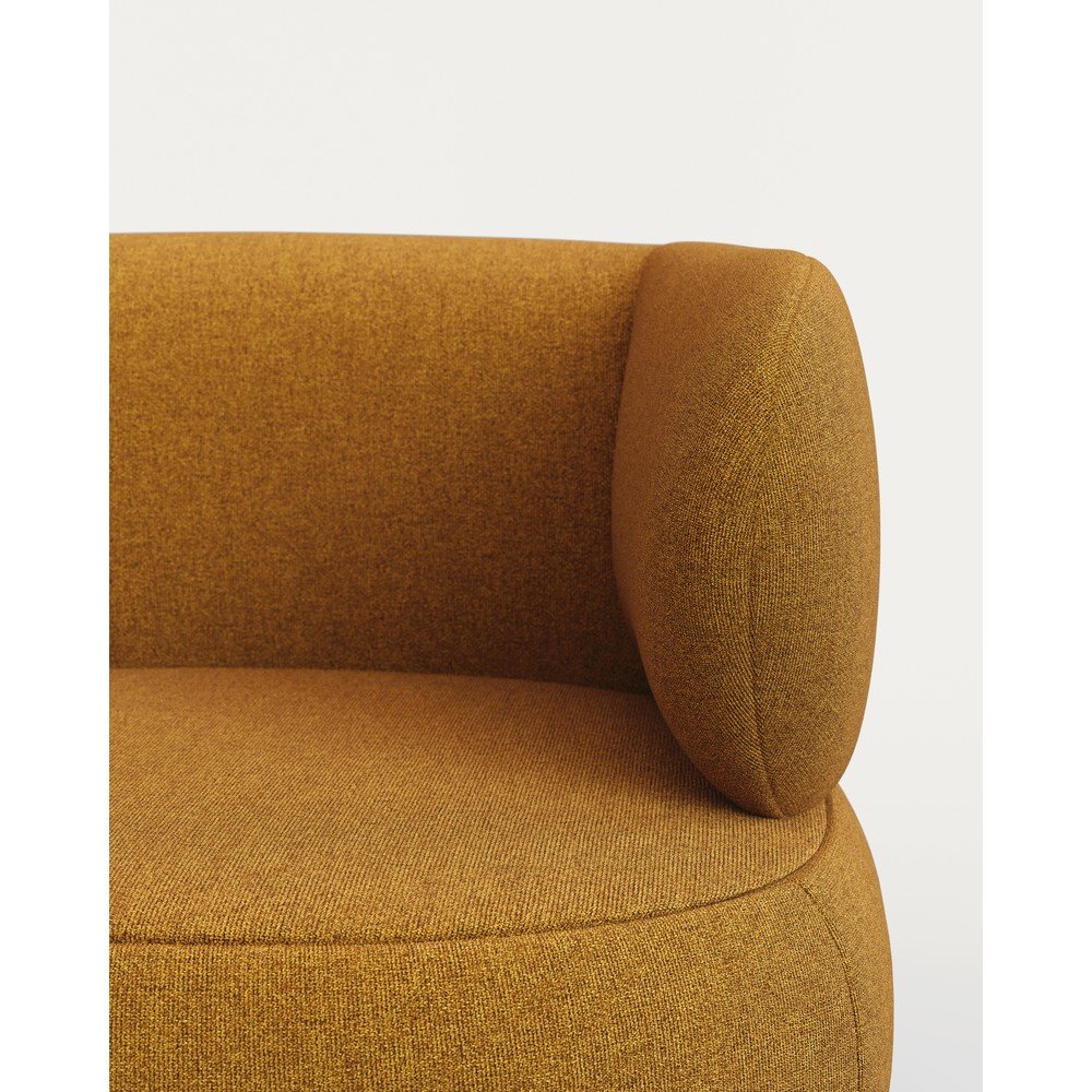 Musztardowy fotel z materiału bouclé Luisa – Kave Home (zdjęcie 5)