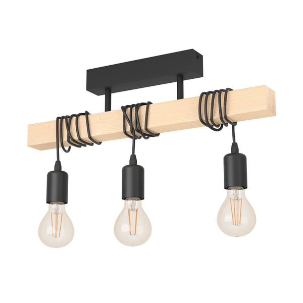 Lampa wisząca w czarno-naturalnym kolorze TOWNSHEND – EGLO