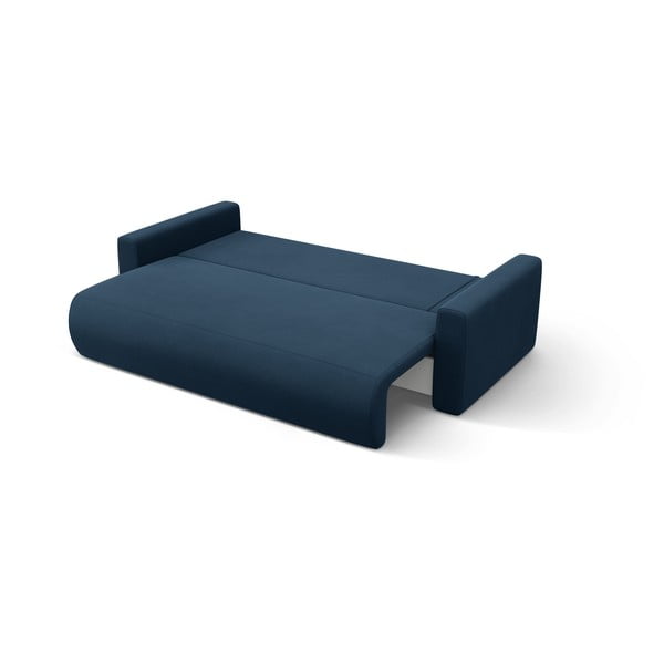 Ciemnoniebieski aksamitny rozkładany narożnik ze schowkiem Belfast – Cosmopolitan Design-image-4