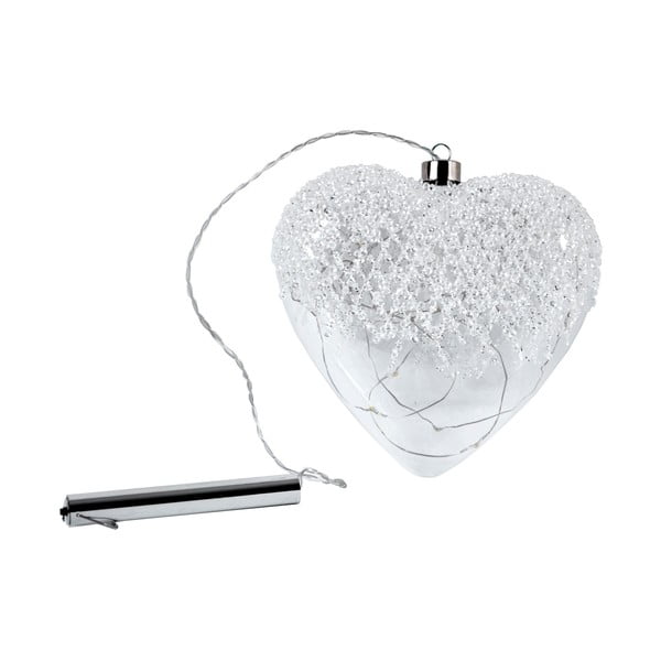 Dekoracja szklana w kształcie serca z LED Ego Dekor, wys. 22 cm