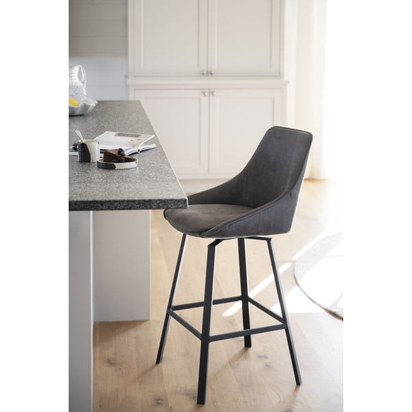 Szare hokery zestaw 2 szt. (wysokość siedziska 65 cm) Alison – Rowico-image-1