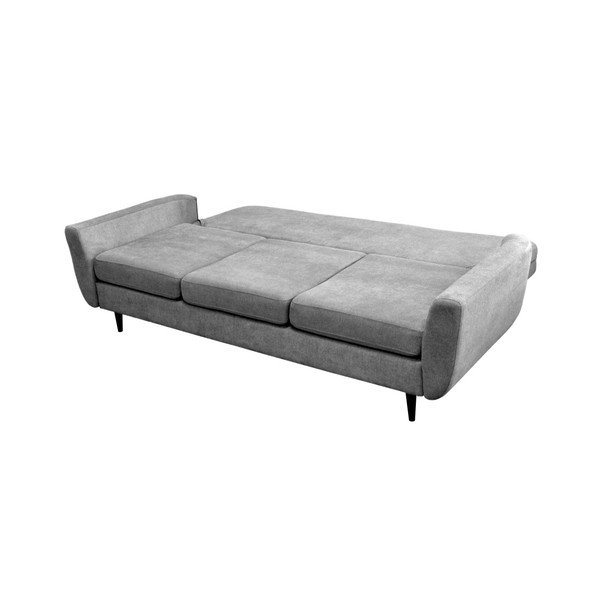 Szara 3-osobowa sofa rozkładana z czarnymi nogami Mazzini Sofas Jasmin-image-4
