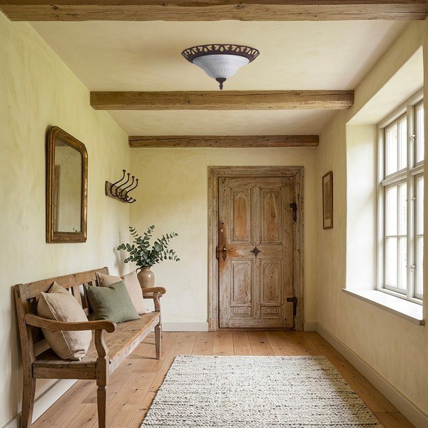 Ciemnobrązowa lampa sufitowa ze szklanym kloszem ø 38 cm Rustica – Trio-image-1