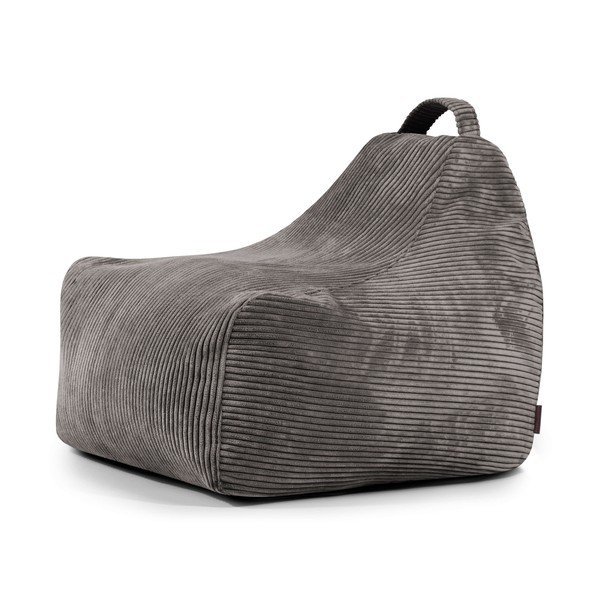 Ciemnoszary sztruksowy dziecięcy worek do siedzenia Game Amuse – SLOWDOWN