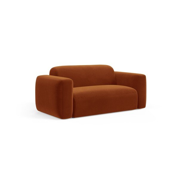 Aksamitna sofa w kolorze terakoty 180 cm Strino – Cosmopolitan Design-image-1