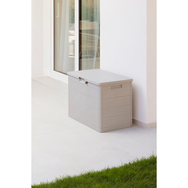 Jasnoszara plastikowa skrzynia ogrodowa Woodys – Toomax-image-2