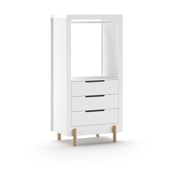 Biała szafa dziecięca otwarta 88x180x57 cm Smile – Vipack