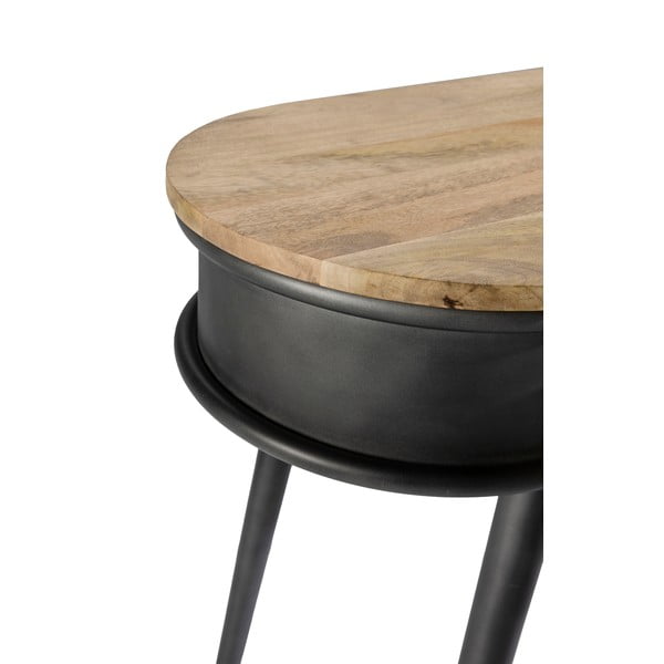 Czarna/w naturalnym kolorze konsola 38x90 cm Delhi – MOME-image-3