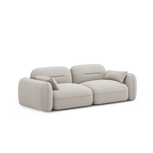 Kremowa aksamitna sofa 230 cm Audrey – Interieurs 86-image-2