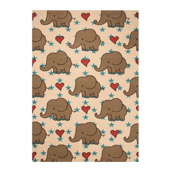Brązowy dywan dziecięcy Zala Living Elephant, 140x200 cm