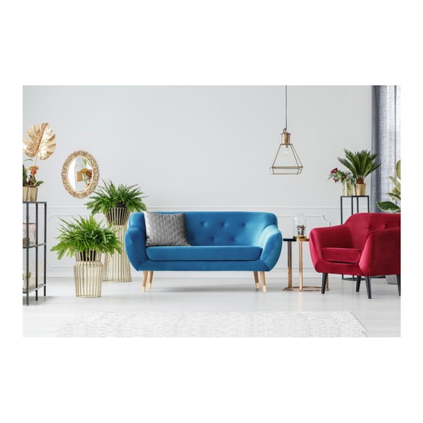 Niebieska sofa 2-osobowa Mazzini Sofas Amelie-image-4