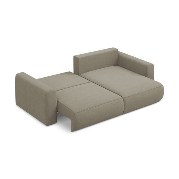 Jasnobrązowy rozkładany/ze schowkiem narożnik (prawostronny/z szezlongiem) Kapua – Makamii-image-3