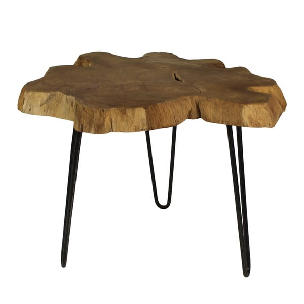 Stolik z drewna tekowego HSM Collection Bollei, ⌀ 55 cm