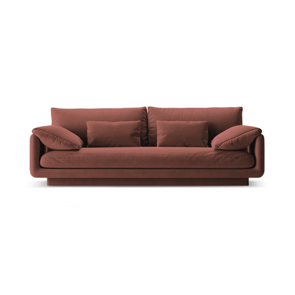 Różowa aksamitna sofa 220 cm Torino – Micadoni 