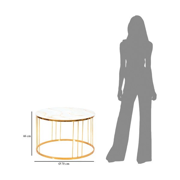 Stolik w złotym kolorze Mauro Ferretti Simple Paris, ⌀ 70 cm-image-3