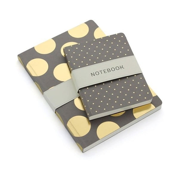 Notes A5 Go Stationery Gold Polka Taupe-image-2
