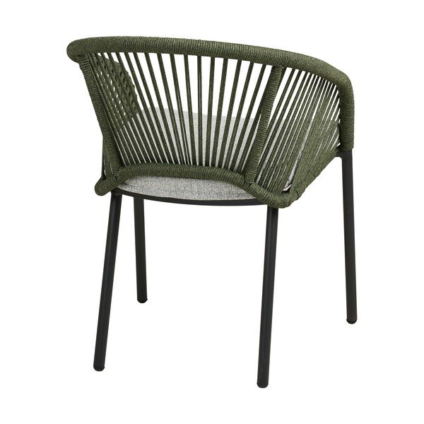 Zielone metalowe tapicerowane krzesło ogrodowe Novella – House Nordic-image-4