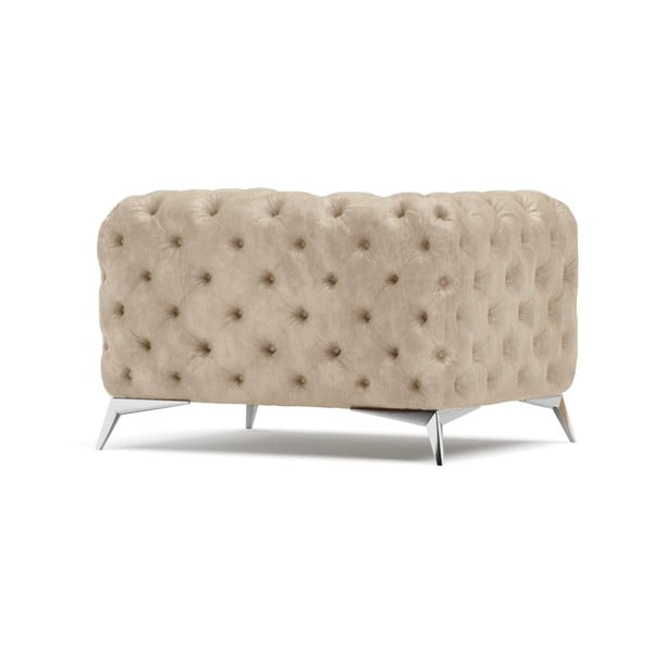 Beżowy aksamitny fotel Chelsea – Ropez-image-2