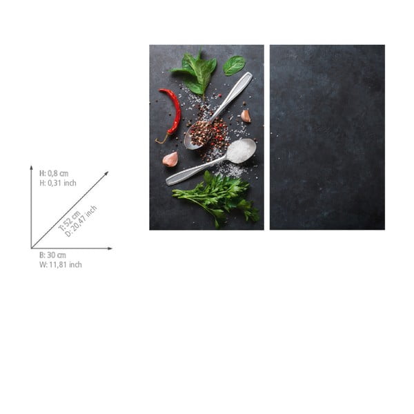 Płyty ochronne na kuchenkę ze szkła hartowanego zestaw 2 szt.  52x30 cm Basil – Allstar-image-2