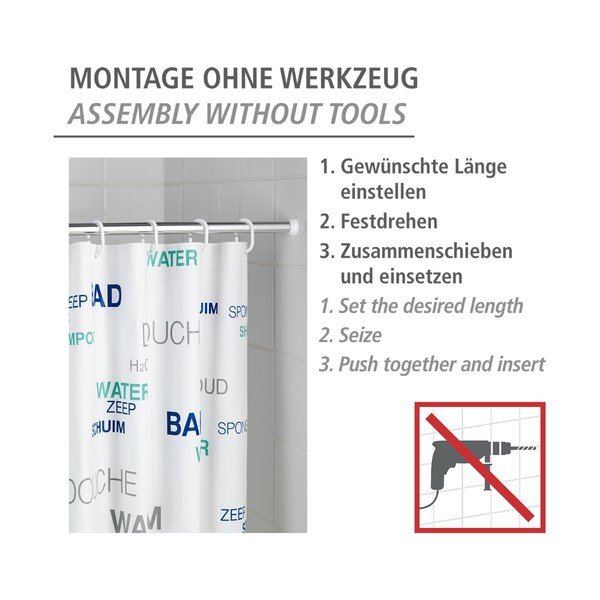 Drążek na zasłonę prysznicową w kolorze srebra 110 - 185 cm – Wenko-image-4