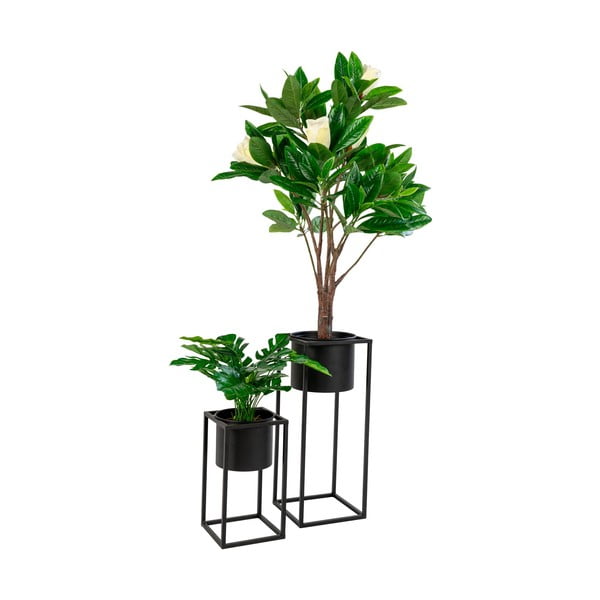 Zestaw 2 czarnych metalowych doniczek House Nordic Marla-image-4