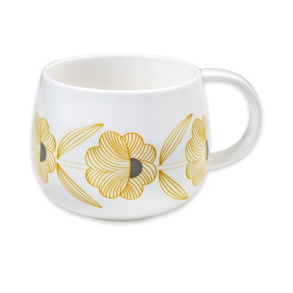 Kubek porcelanowy z żółtym kwiatkiem Mr & Mrs Clynk Flowers