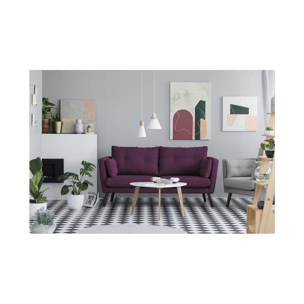 Fioletowa sofa 3-osobowa Mazzini Sofas Elena-image-2