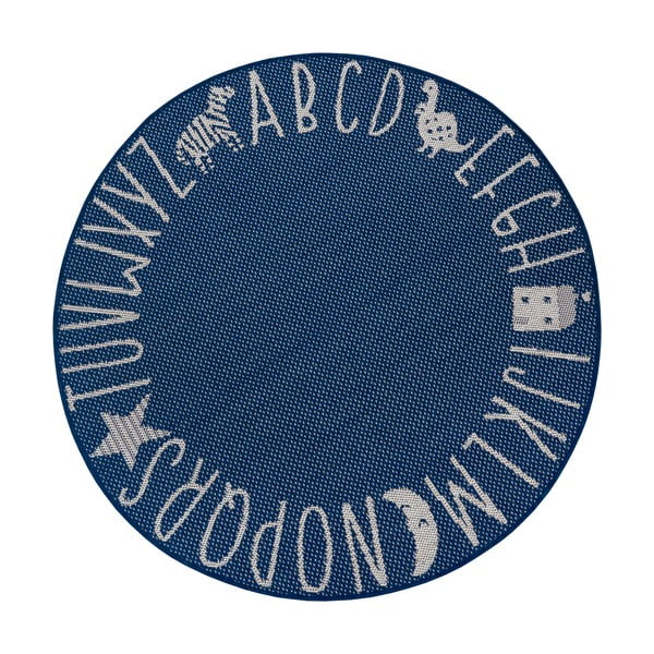Niebieski dywan dla dzieci Ragami Letters, ø 120 cm