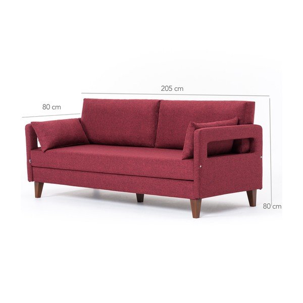Burgundowa sofa rozkładana Balcab Home Hannah-image-1