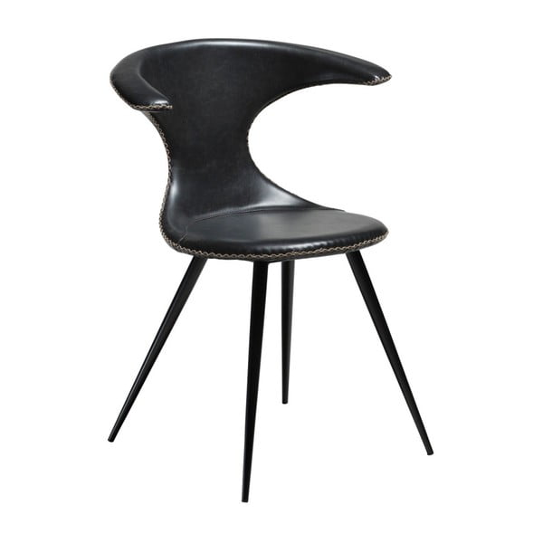 Czarne krzesło ze skóry ekologicznej DAN-FORM Denmark Flair