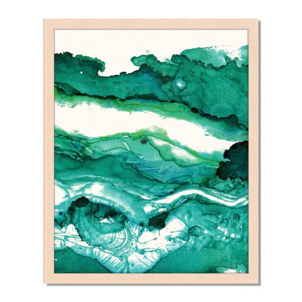 Obraz w ramie Liv Corday Asian Green Abstract, 40x50 cm