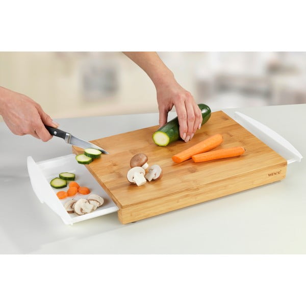 Deska bambusowa do krojenia z 2 szufladami Bina-image-1