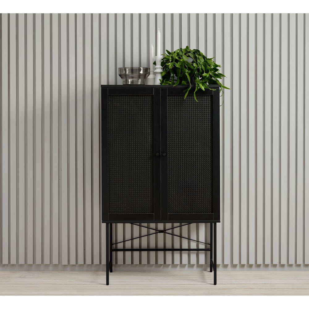 Czarna szafka w dekorze dębu 80x135 cm Pensacola – Unique Furniture (zdjęcie 8)