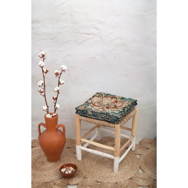 Poduszka na krzesło z domieszką lnu Tierra Bella Honeysuckle, 37x37 cm-image-1