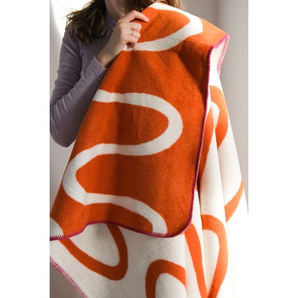 Pomarańczowy koc 150x200 cm Swirl – noo.ma-image-2