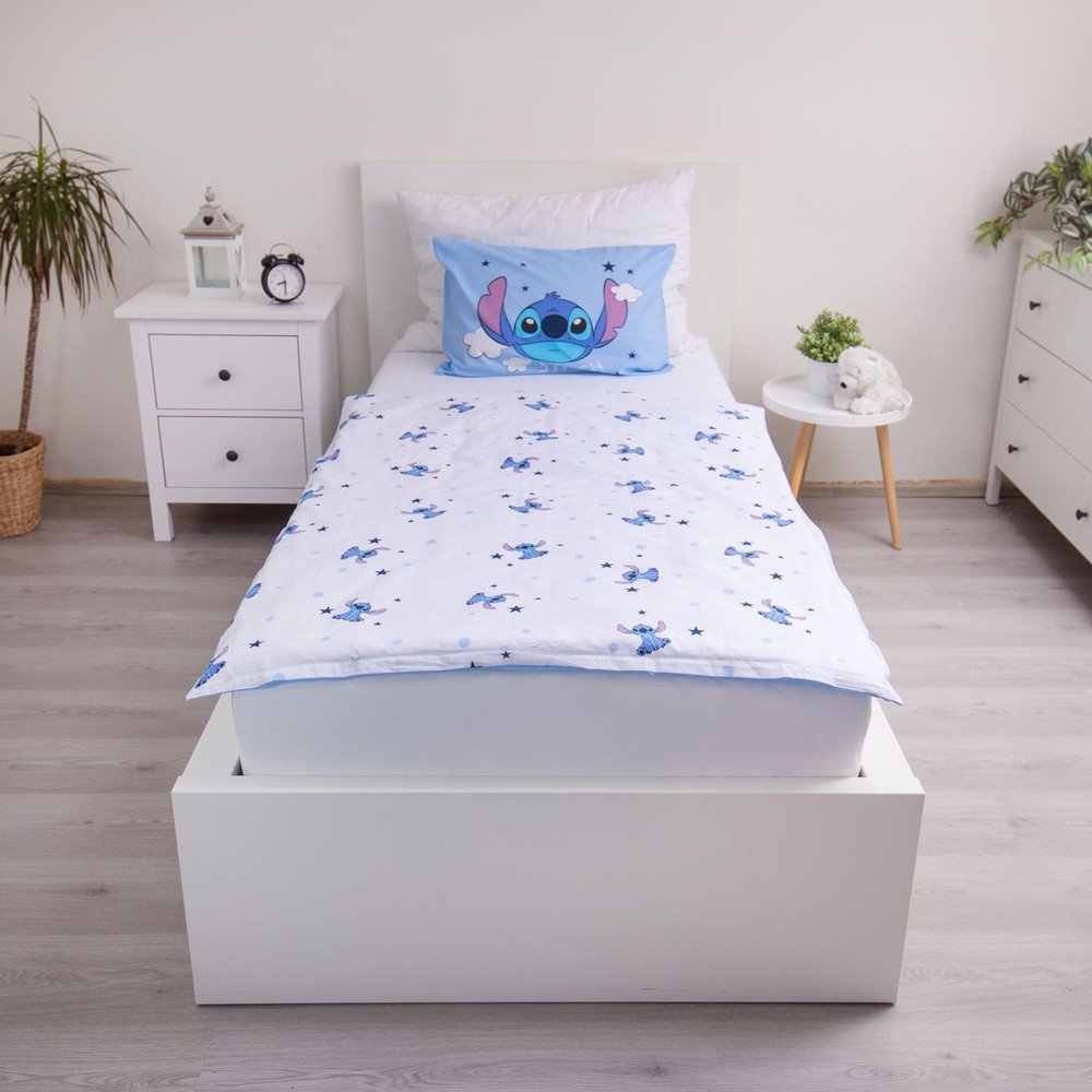 Niebieska bawełniana pościel dziecięca do łóżeczka 100x135 cm Lilo & Stitch "Clouds" – Jerry Fabrics (zdjęcie 3)