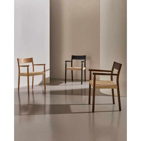 Brązowo-naturalne krzesło z litego drewna dębowego Yalia – Kave Home-image-1