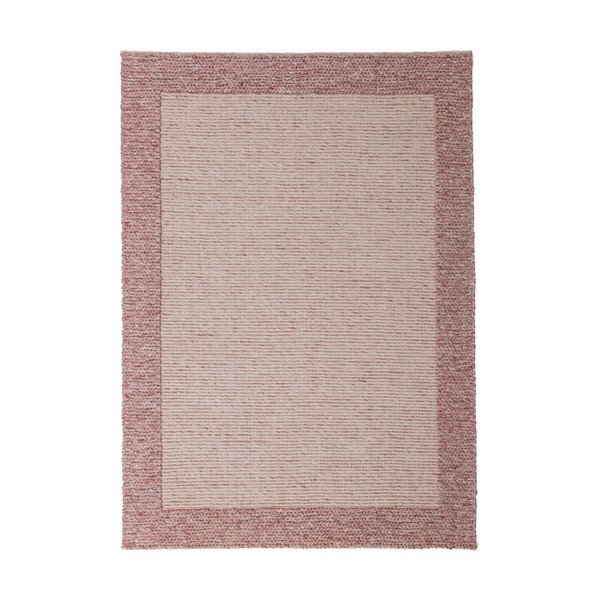 Jasnoróżowy dywan z mieszanki wełny tkany ręcznie 120x170 cm Rue – Flair Rugs