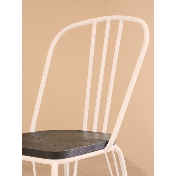 Białe/w naturalnym kolorze krzesło z litego drewna wiązu District – Premier Housewares-image-3