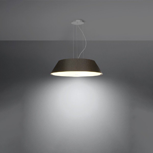 Czarna lampa wisząca ze szklanym kloszem ø 60 cm Hektor – Sollux-image-2