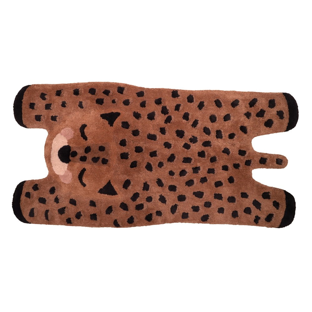 Dywan dziecięcy wykonany ręcznie z bawełny Nattiot Little Cheetah, 65x125 cm