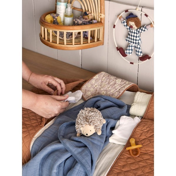 Ciemnoniebieski bawełniany koc dziecięcy 100x80 cm Muslin − Bloomingville Mini-image-4