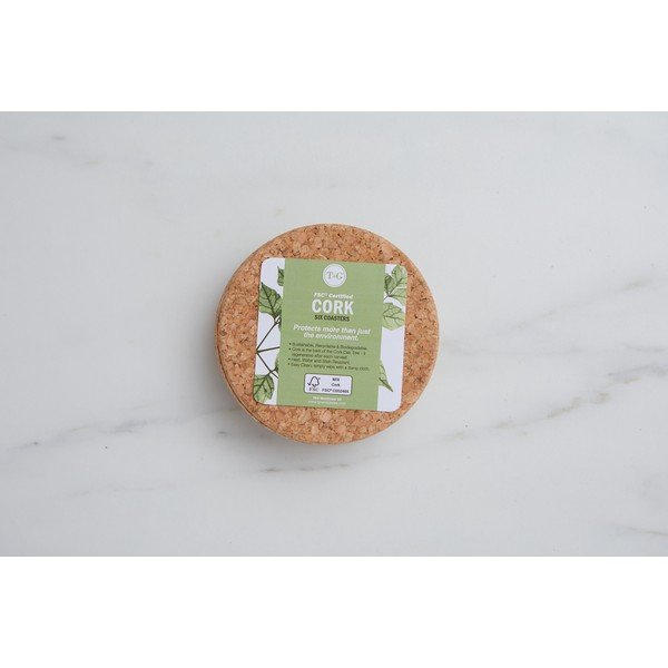 Zestaw 6 korkowych podkładek pod kubki T&G Woodware Marseille-image-1